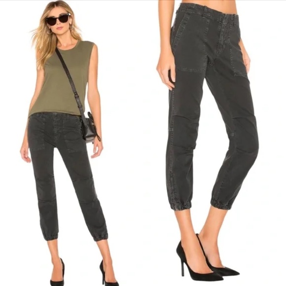 Nili Lotan Cropped Military Jogger Pants Black Women’s Size 8 - Picture 14 of 15